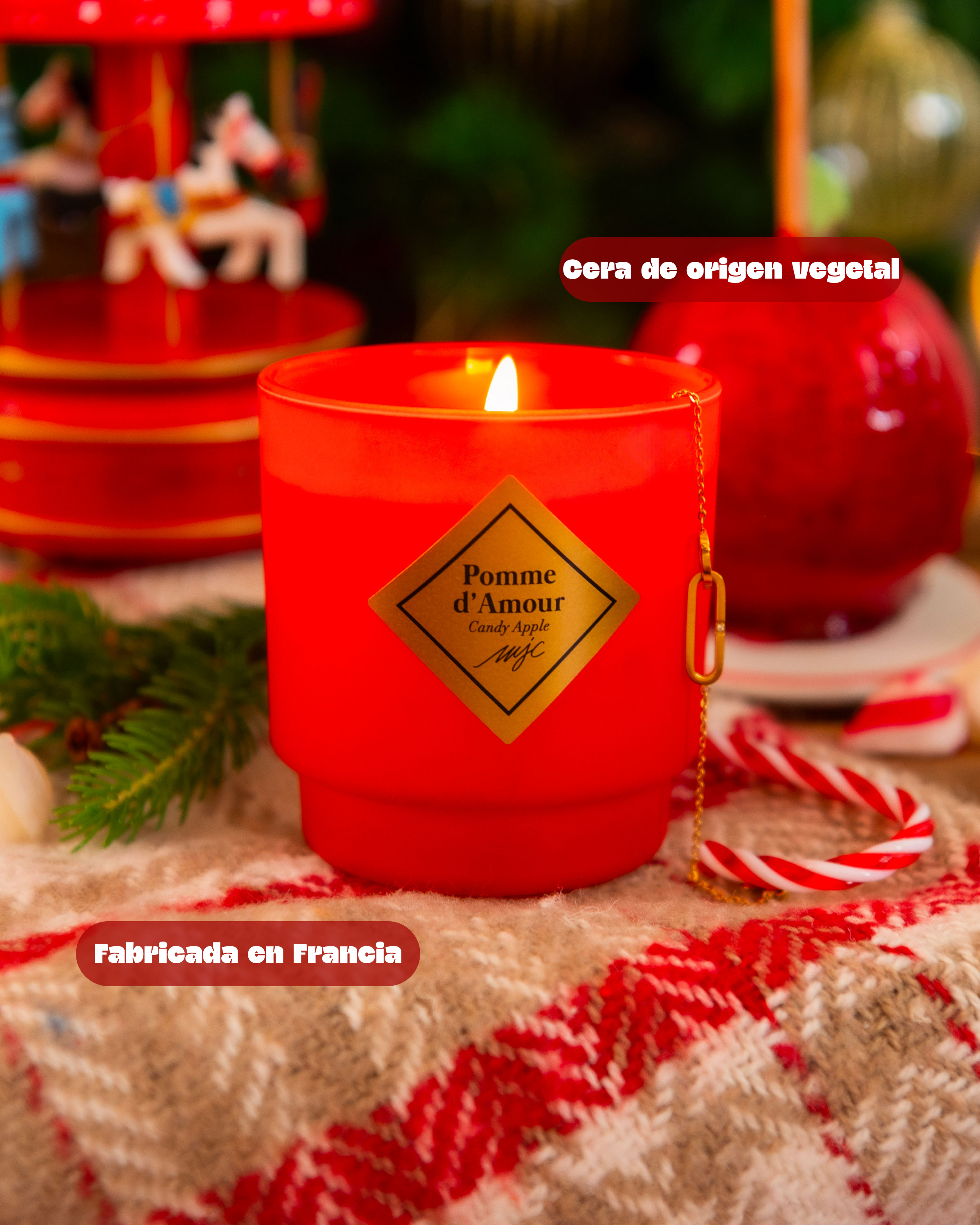 Vela con joya Manzana de Caramelo