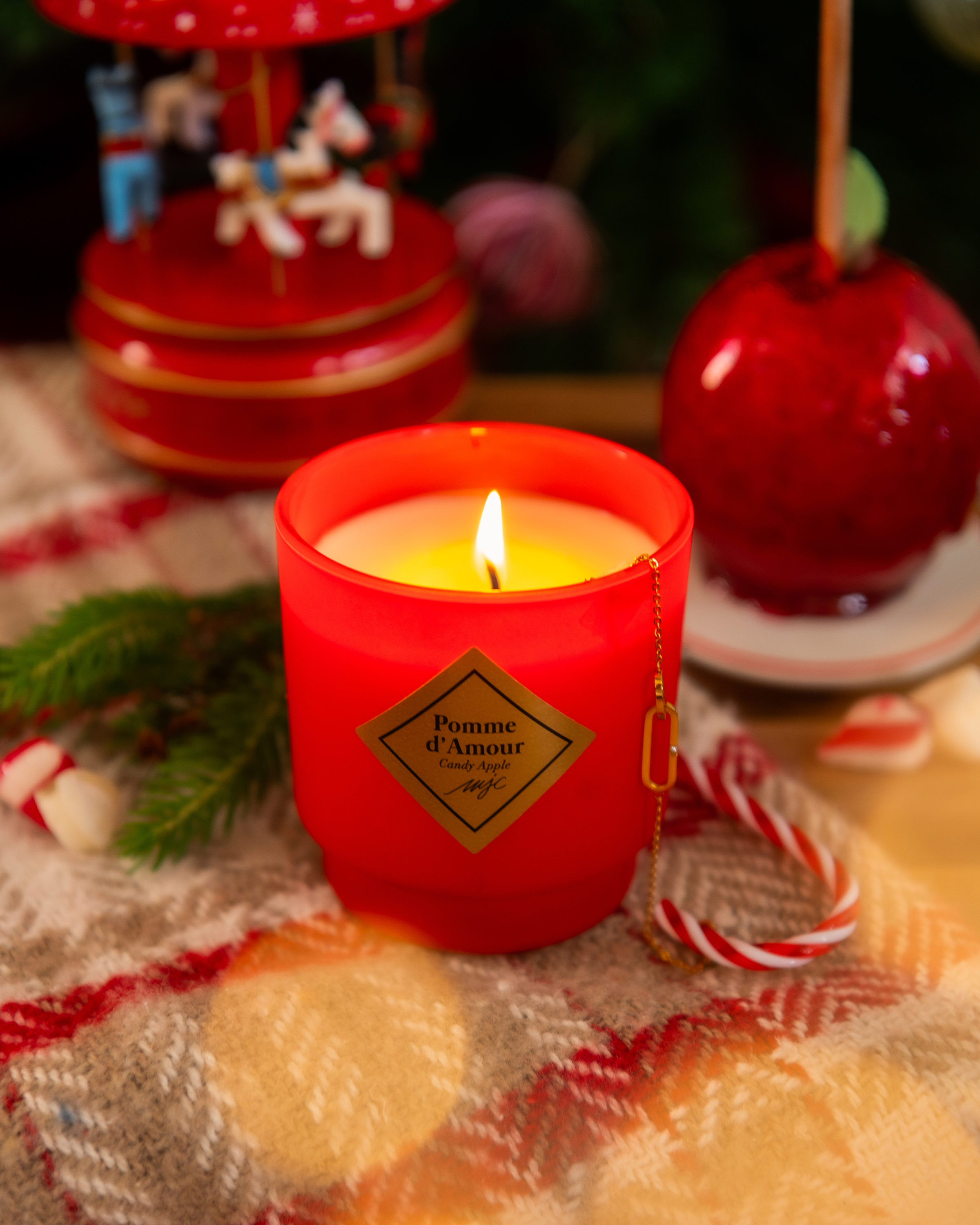 Vela con joya Manzana de Caramelo