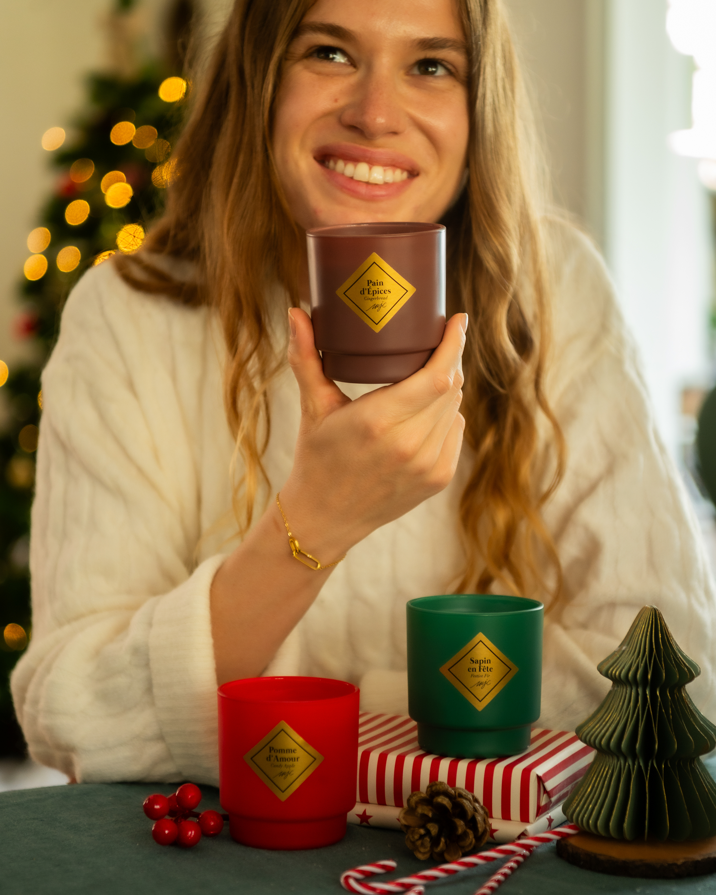 Vela con joya Manzana de Caramelo