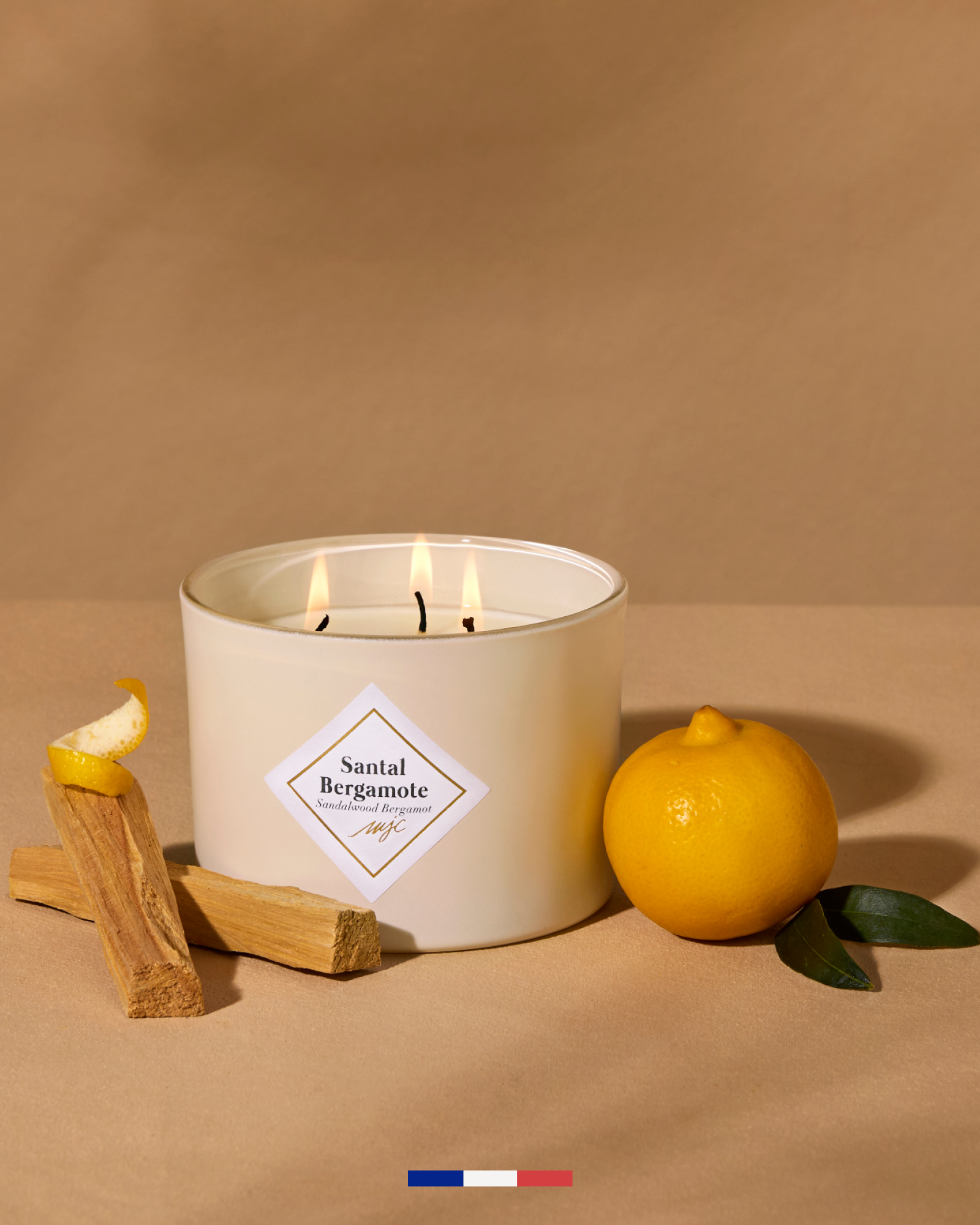 Vela grande Sándalo Bergamota