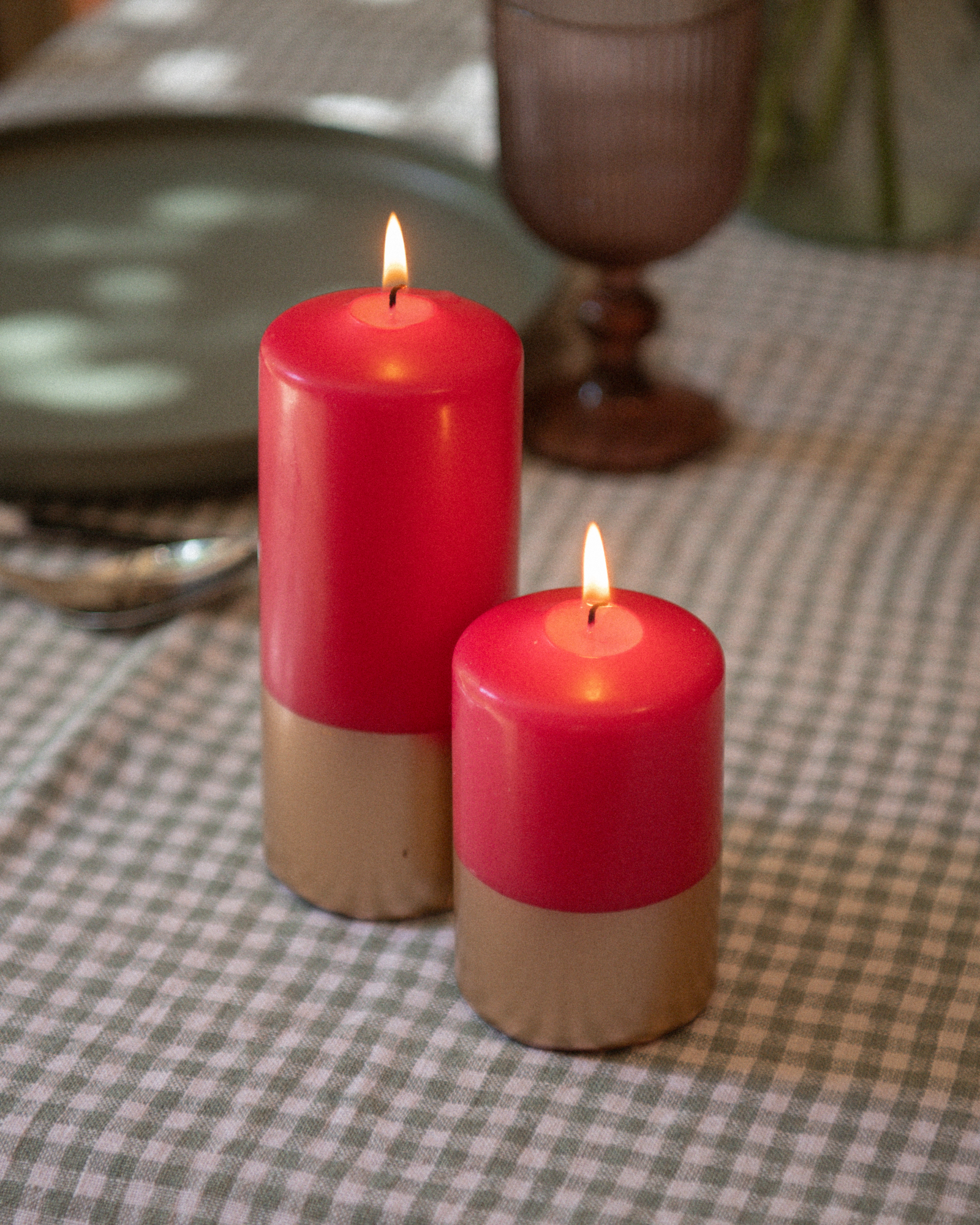 Vela Pilar - Rosa y Oro