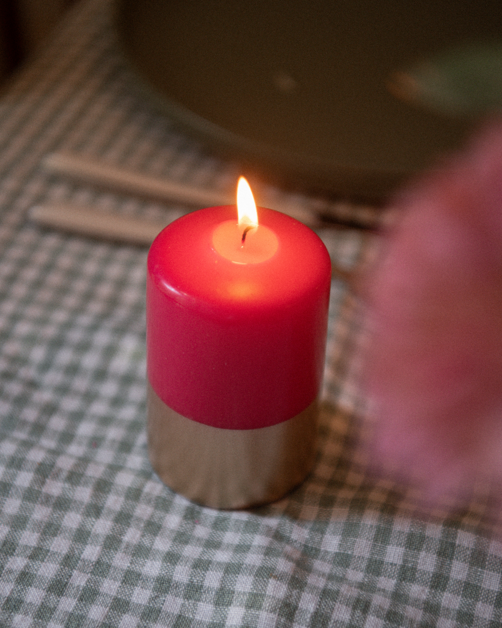 Vela Pilar - Rosa y Oro