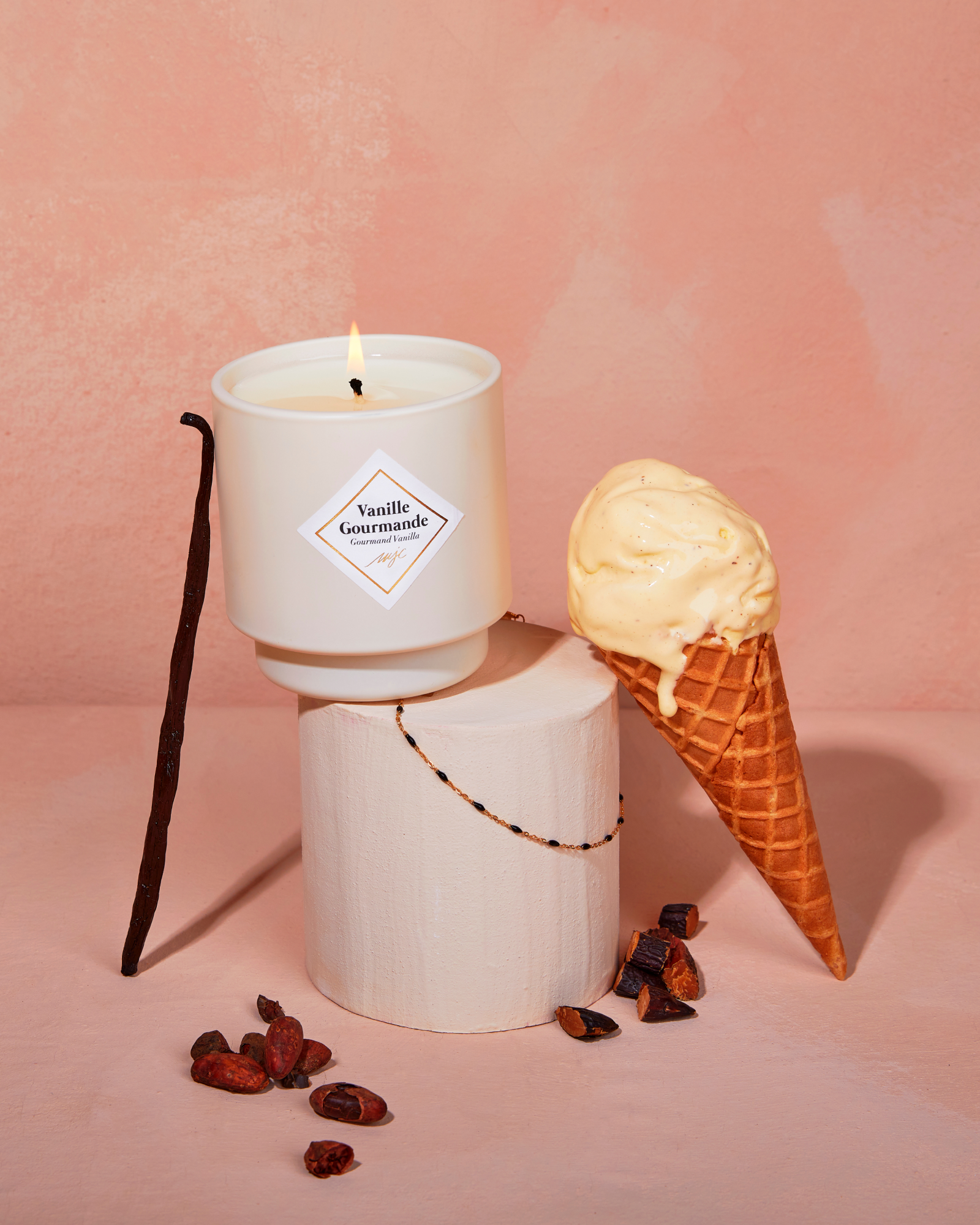 Vela con joya Vainilla Gourmet