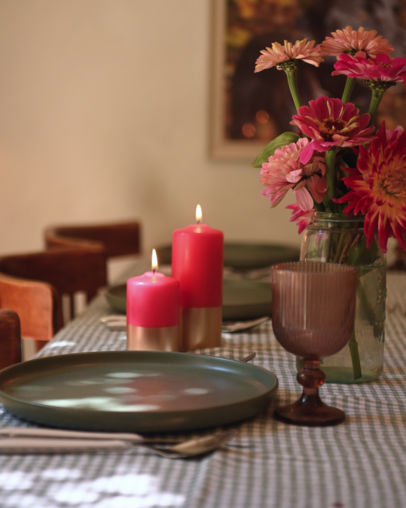 Vela Pilar - Rosa y Oro