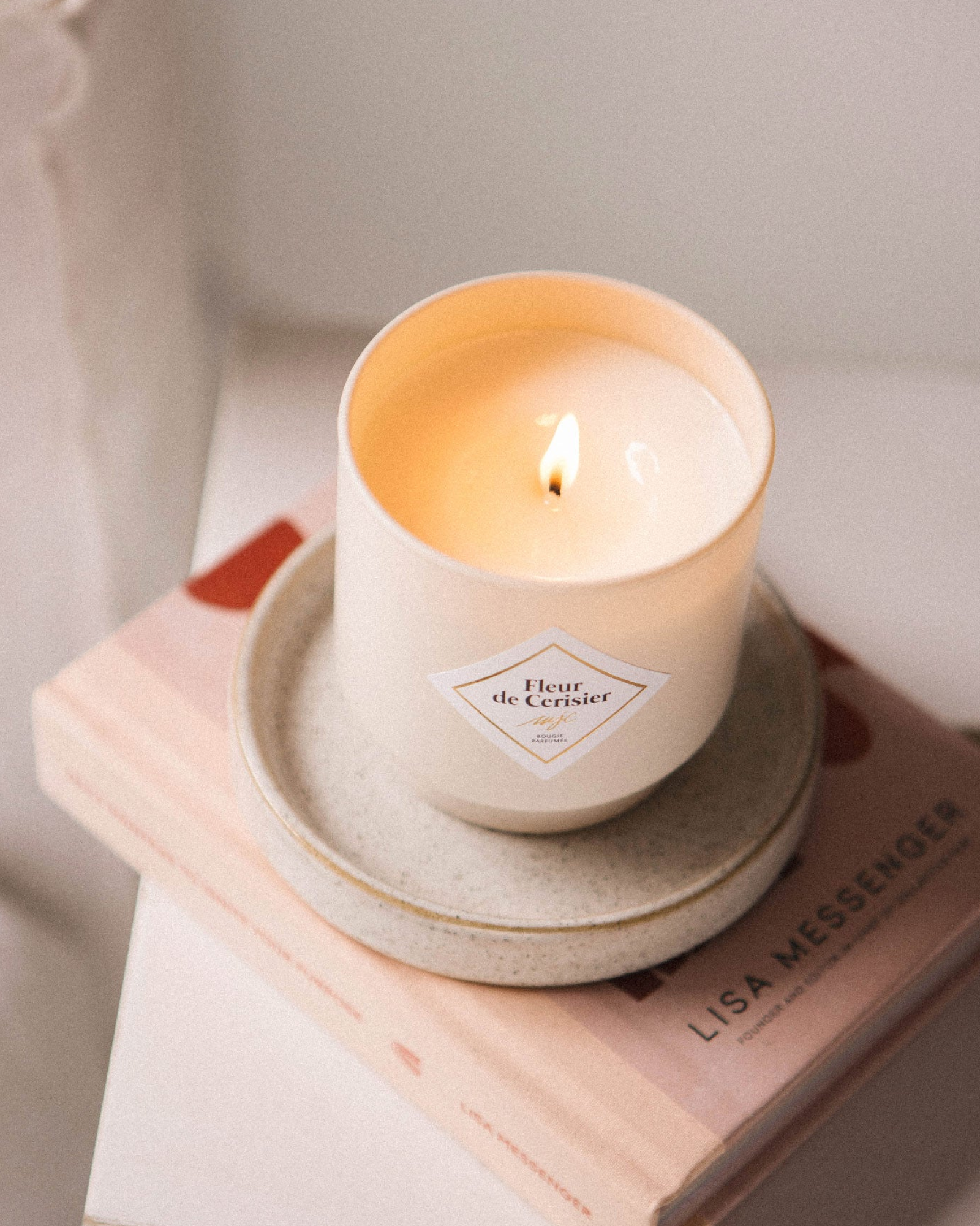 Vela con joya Flor de Cerezo