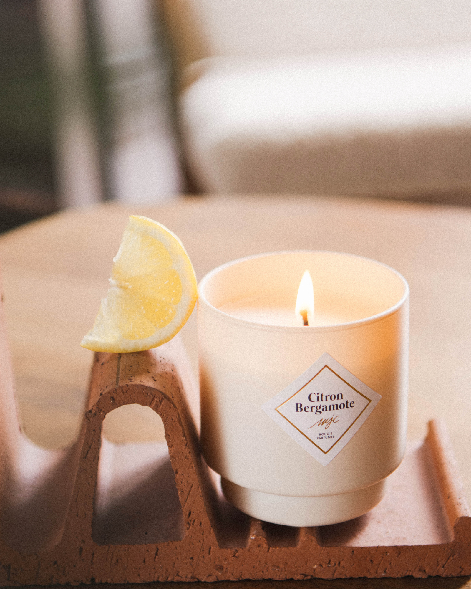 Vela con joya Citrón Bergamota
