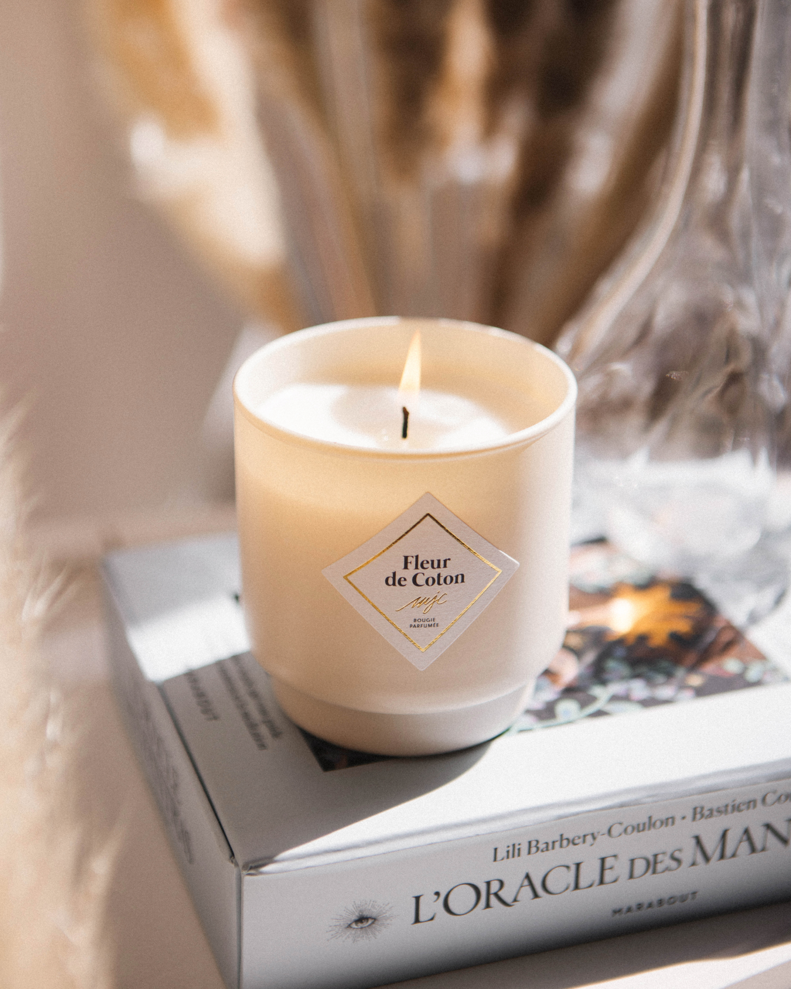 Vela con joya Flor de Algodón