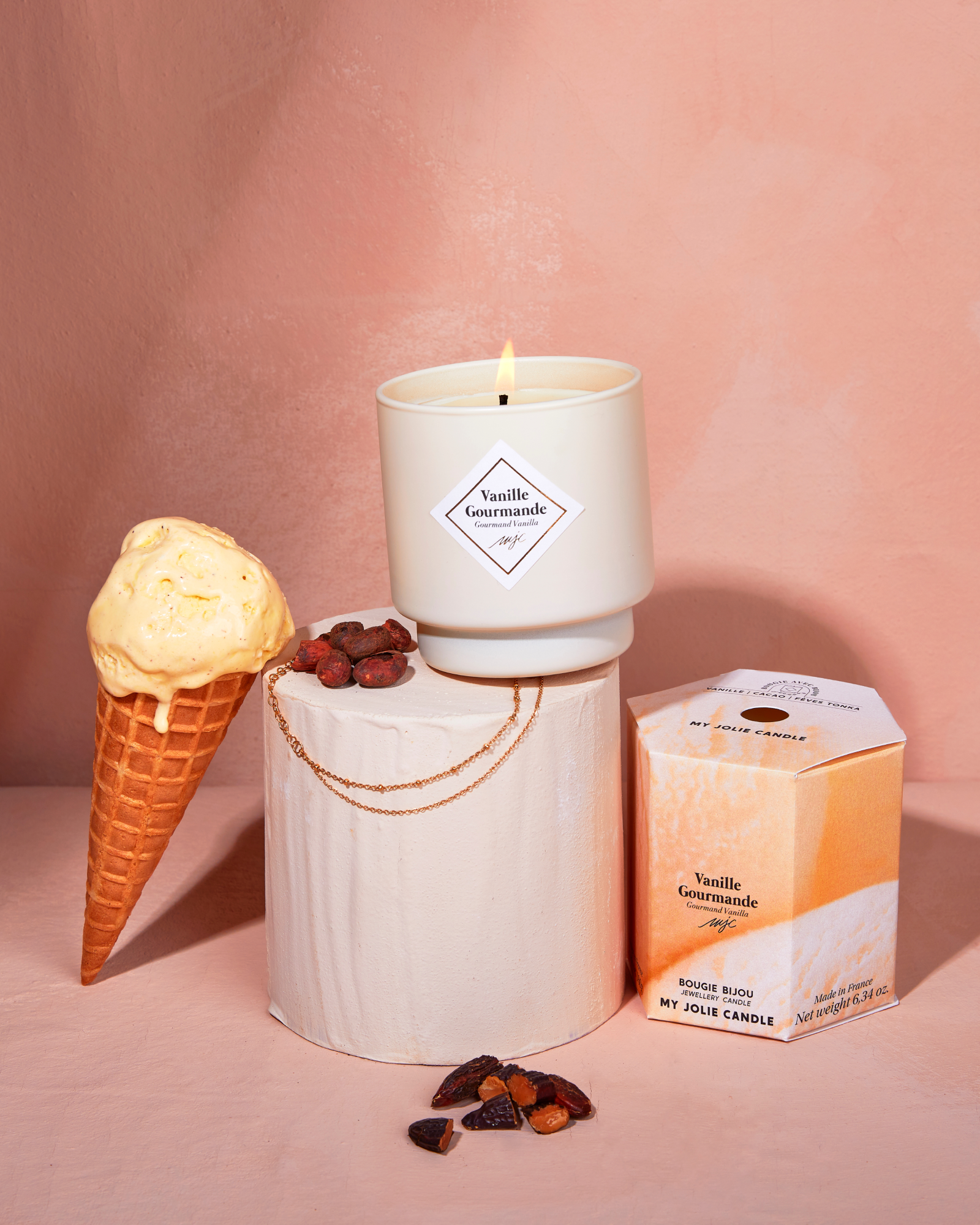 Vela con joya Vainilla Gourmet