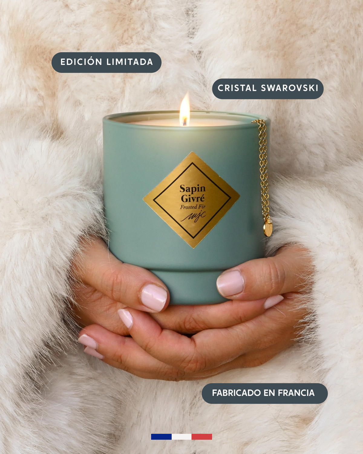 Vela con joya Abeto Escarchado